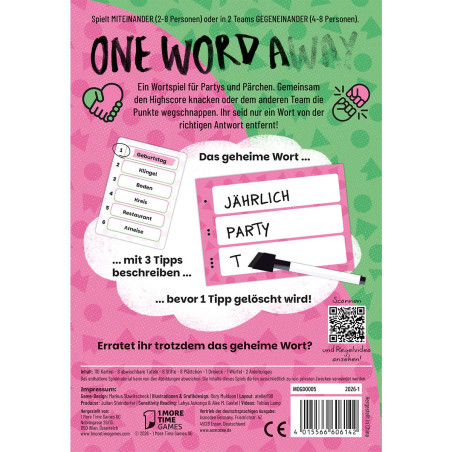 Asmodee One Word Away – Kooperatives Wortspiel für 3-6 Spieler, ab 8 Jahren