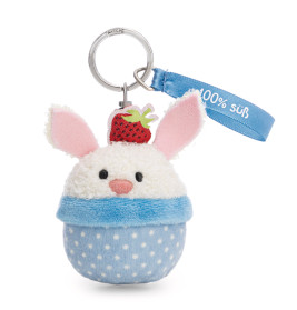 NICI Schlüsselanhänger Hase Cupcake – '100% süß' – Plüschtier Anhänger | Geschenk für Hasenliebhaber
