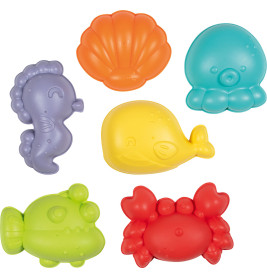 Gollnest & Kiesel Sandförmchen Set – 6-fach sortiert | Robust | Für Sandkasten & Strand (Goki)