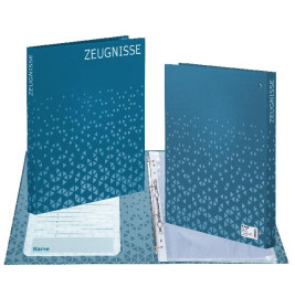Zeugnisringbuch Karton 10 Hüll en - blau