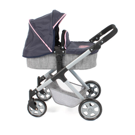 Kombi-Puppenwagen Mila Melange grau navy