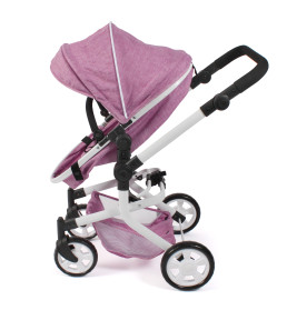 Kombi-Puppenwagen MIKA Jeans pink