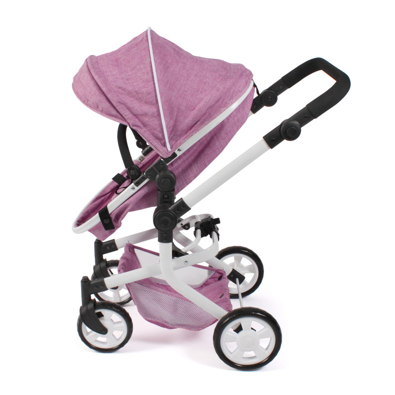 Kombi-Puppenwagen MIKA Jeans pink