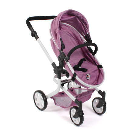 Kombi-Puppenwagen MIKA Jeans pink