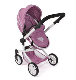 Kombi-Puppenwagen MIKA Jeans pink