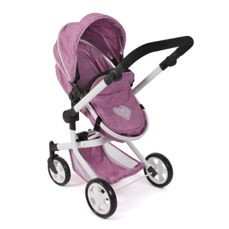 Kombi-Puppenwagen MIKA Jeans pink