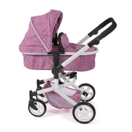 Kombi-Puppenwagen MIKA Jeans pink