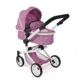 Kombi-Puppenwagen MIKA Jeans pink