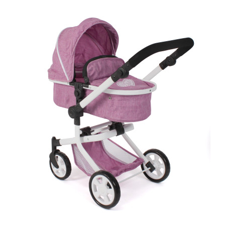 Kombi-Puppenwagen MIKA Jeans pink