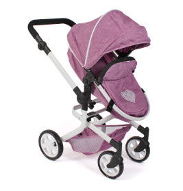 Kombi-Puppenwagen MIKA Jeans pink