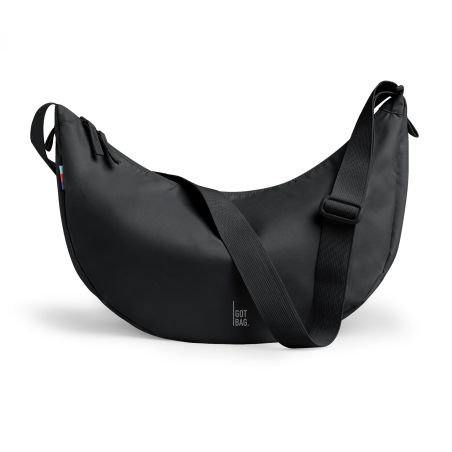 GOT BAG. PLEAT Moon Bag Large schwarz – Große Umhängetasche Ocean Impact Plastic