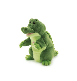 Trudi Puppets 29918 Handpuppe Krokodil ca. 22 cm (Größe S), Stofftier aus hochwertigen Materialien,
