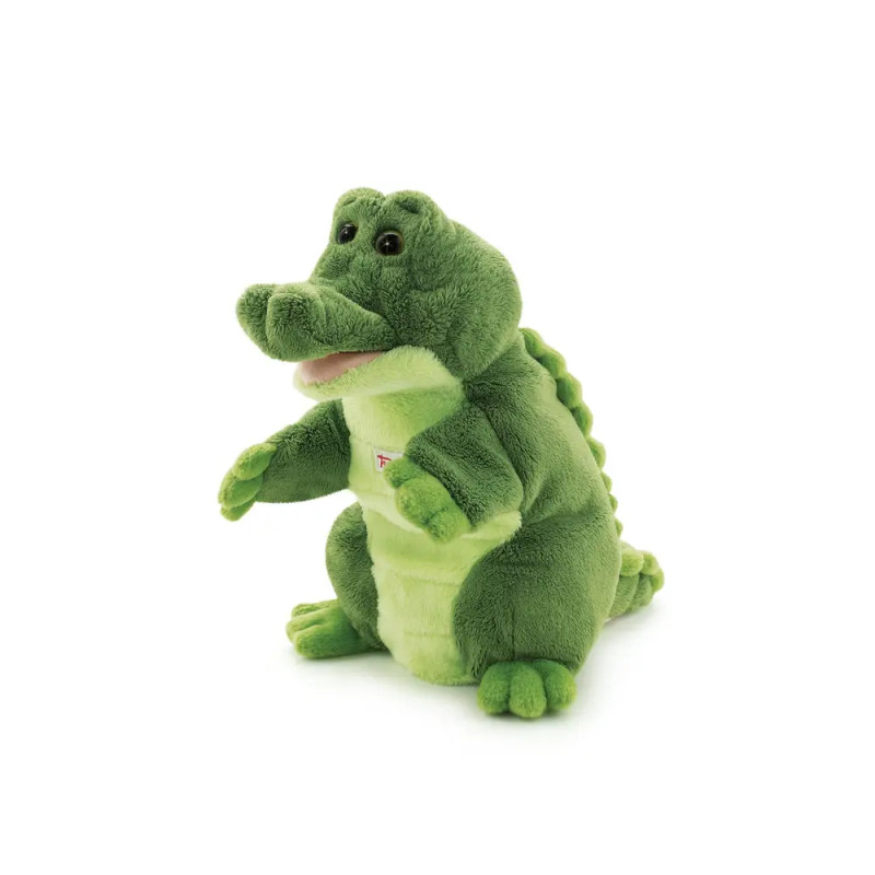 Trudi Puppets 29918 Handpuppe Krokodil ca. 22 cm (Größe S), Stofftier aus hochwertigen Materialien,