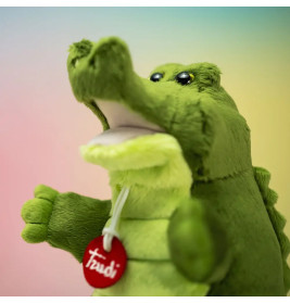 Trudi Puppets 29918 Handpuppe Krokodil ca. 22 cm (Größe S), Stofftier aus hochwertigen Materialien,