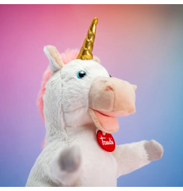 Trudi Puppets 29910 Handpuppe Einhorn ca. 30 cm (Größe S), Stofftier aus hochwertigen Materialien, l