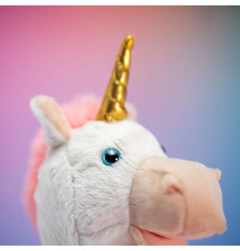Trudi Puppets 29910 Handpuppe Einhorn ca. 30 cm (Größe S), Stofftier aus hochwertigen Materialien, l