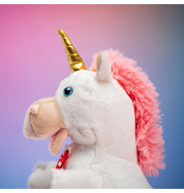 Trudi Puppets 29910 Handpuppe Einhorn ca. 30 cm (Größe S), Stofftier aus hochwertigen Materialien, l