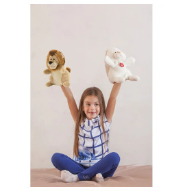 Trudi Puppets 29916 Handpuppe Löwe ca. 25 cm (Größe S), Stofftier aus hochwertigen Materialien, lieb
