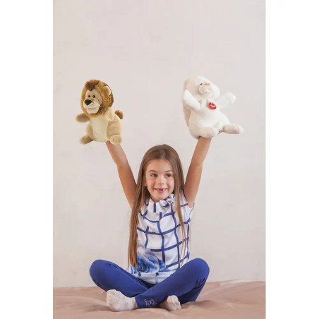 Trudi Puppets 29916 Handpuppe Löwe ca. 25 cm (Größe S), Stofftier aus hochwertigen Materialien, lieb
