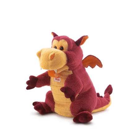 Trudi Puppets 29968 Handpuppe Drache ca. 22 cm (Größe S), Stofftier aus hochwertigen Materialien, li