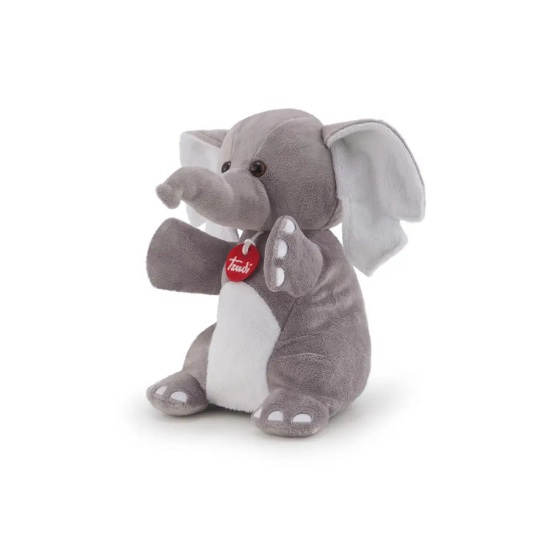 Trudi Puppets 29829 Handpuppe Elefant ca. 26 cm (Größe S), Stofftier aus hochwertigen Materialien, s