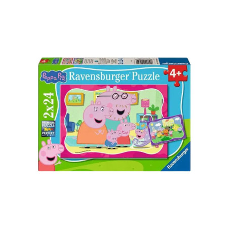 Ravensburger Peppa Wutz Puzzle 2 x 24 Teile für Kinder ab 3 Jahre