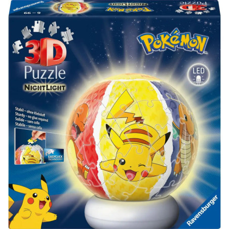 Ravensburger 3D Puzzle Nachtlicht Pokémon – 72 Teile Puzzle-Ball & LED