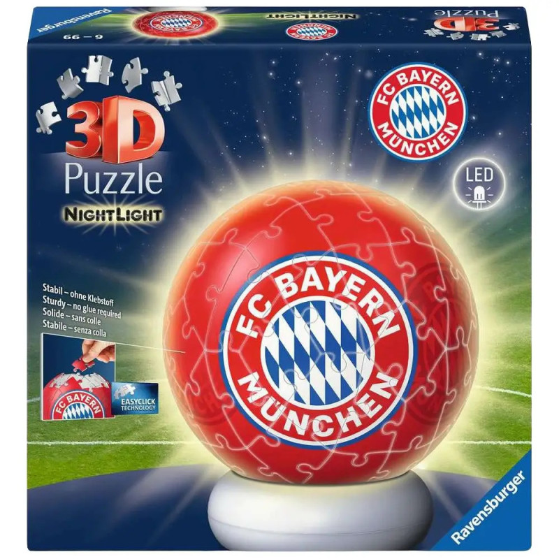 Ravensburger 3D Puzzle Nachtlicht FC Bayern München – 72 Teile LED