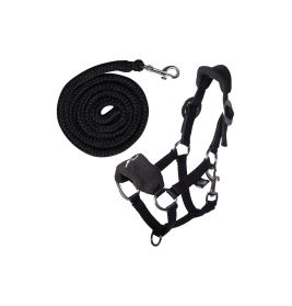 HKM Sports Equipment Halfter und Strick Schwarz – Zeitlos, robust & vielseitig für Pferde
