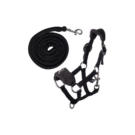 HKM Sports Equipment Halfter und Strick Schwarz – Zeitlos, robust & vielseitig für Pferde