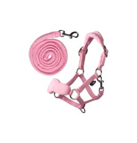HKM Sports Equipment Halfter und Strick Rosa – Robust & Blickfang für ein sicheres Führen
