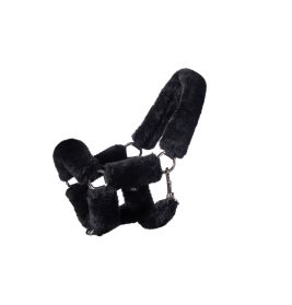 HKM Sports Equipment Halfter mit Kunstfell Schwarz – Eleganz & Komfort für dein Pferd