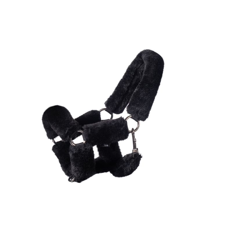 HKM Sports Equipment Halfter mit Kunstfell Schwarz – Eleganz & Komfort für dein Pferd