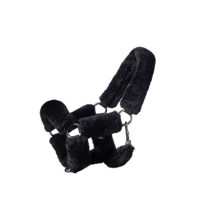 HKM Sports Equipment Halfter mit Kunstfell Schwarz – Eleganz & Komfort für dein Pferd
