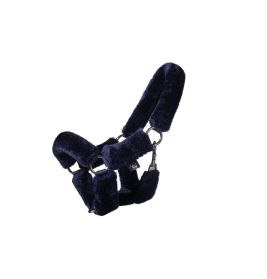 HKM Sports Equipment Halfter mit Kunstfell Blau – Komfort & Schutz für empfindliche Pferdehaut