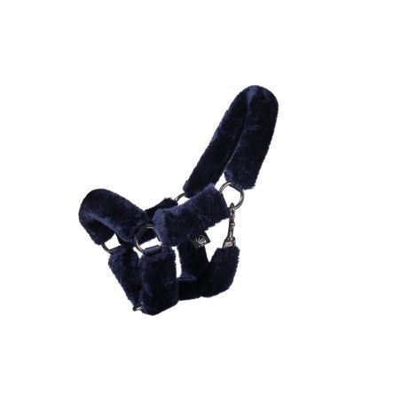 HKM Sports Equipment Halfter mit Kunstfell Blau – Komfort & Schutz für empfindliche Pferdehaut