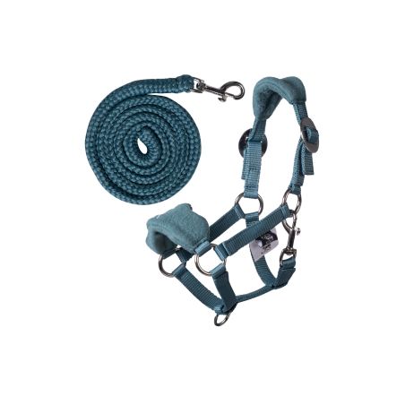 HKM Sports Equipment Halfter mit Fleece türkis – für Hobby Horsing