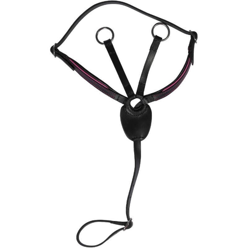 HKM Sports Equipment Martingal Manchester schwarz/pink – für Hobby Horse