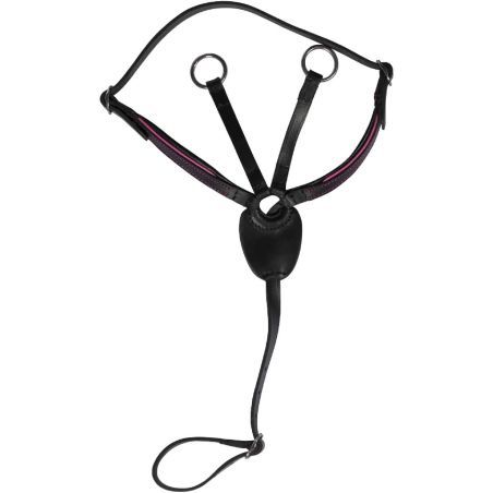 HKM Sports Equipment Martingal Manchester schwarz/pink – für Hobby Horse
