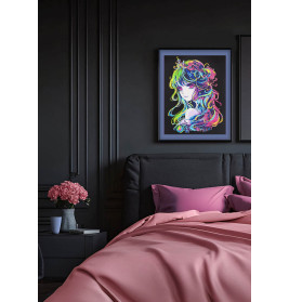 Diamond Painting Neon Anime Prinzessin