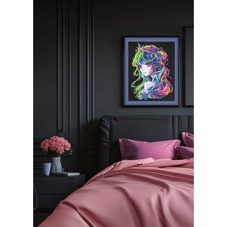 Diamond Painting Neon Anime Prinzessin