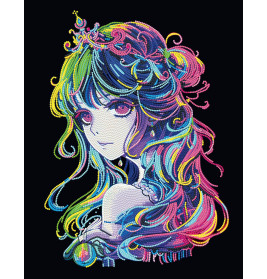 Diamond Painting Neon Anime Prinzessin