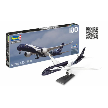 Geschenkset A350-900 - Lufthansa 100years, Revell Modellbausatz mit Basiszubehör