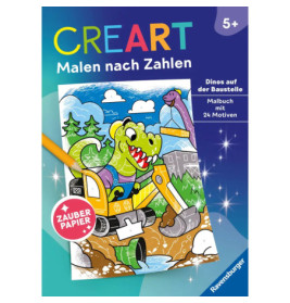 CreArt Malen nach Zahlen Dinos auf der Baustelle ab 5