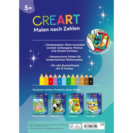 CreArt Malen nach Zahlen Dinos auf der Baustelle ab 5