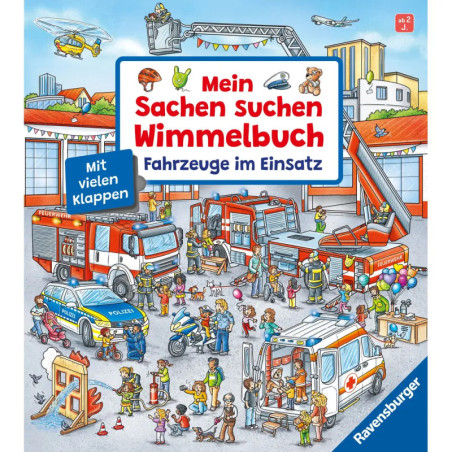 Sachen suchen Wimmelbuch Fahrzeuge im Einsatz