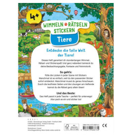 Wimmeln, Rätseln, Stickern: Tiere