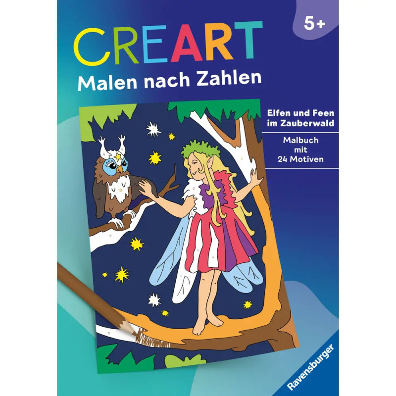CreArt Malen nach Zahlen ab 5: Elfen und Feen