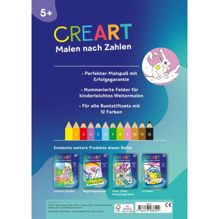 CreArt Malen nach Zahlen ab 5: Elfen und Feen