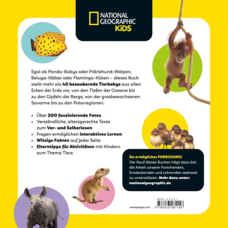 Ravensburger National Geographic Kids 'Die tollsten Tierbabys' (48115) – Über 128 Zeichen: Nicht erlaubt